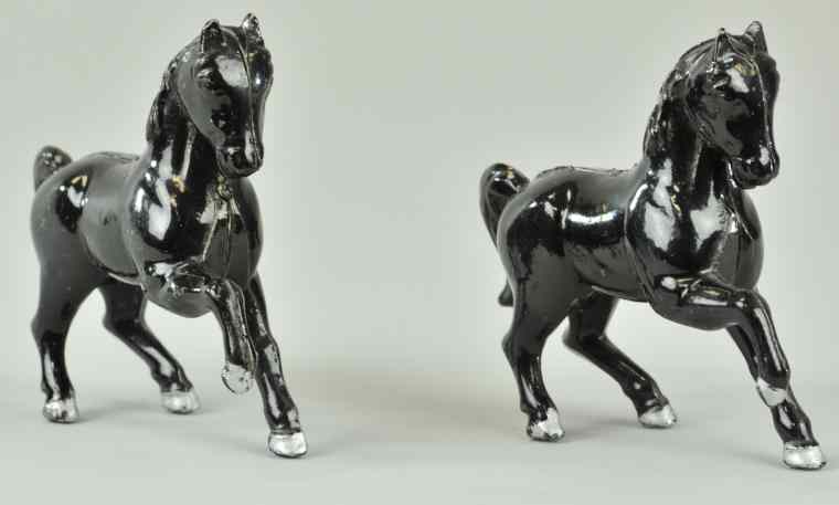 Appraisal: LOT OF TWO PRANCING HORSE STILL BANKS Cast iron Arcade