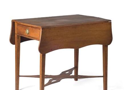 Appraisal: MASSACHUSETTS FEDERAL INLAID MAHOGANY PEMBROKE TABLE NEWBURYPORT AREA The rectangular