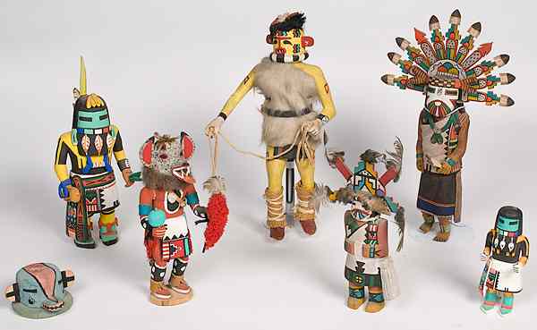 Appraisal: Collection of Hopi Katsinas lot of including a Wolf two