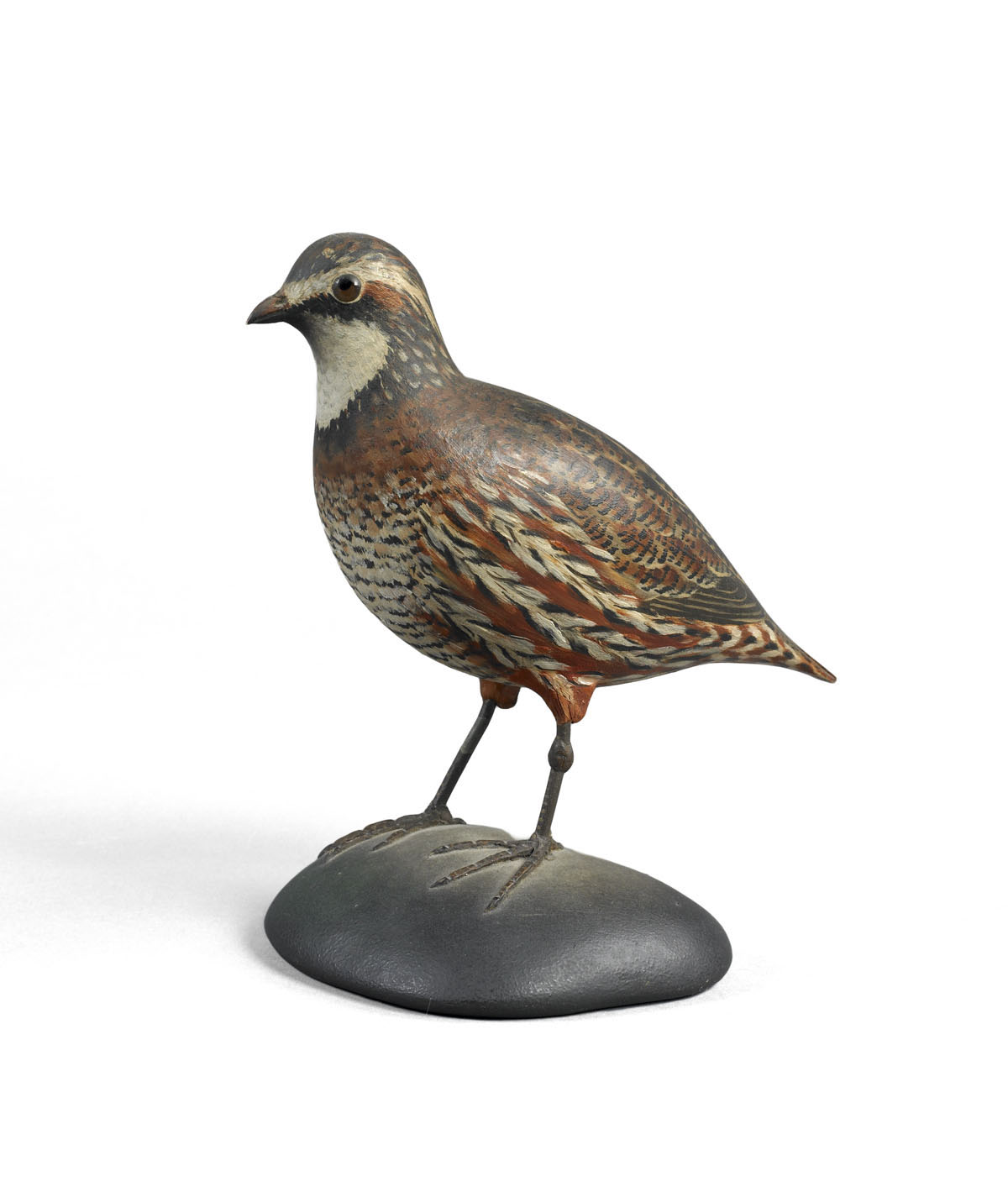 Appraisal: A ELMER CROWELL - CARVED AND PAINTED MANTLE BIRD OF