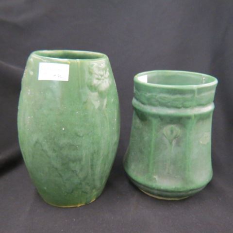 Appraisal: Arts Crafts Pottery Vases raised designs