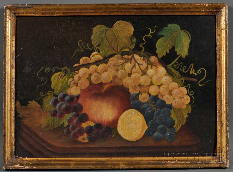 Appraisal: American School th Century Still Life of Fruit Unsigned Oil