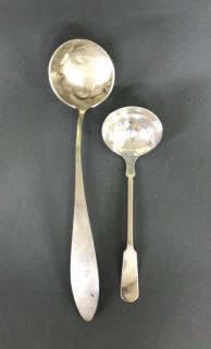 Appraisal: Hallmarked Silver Ladle Hallmarked silver ladle l together with a