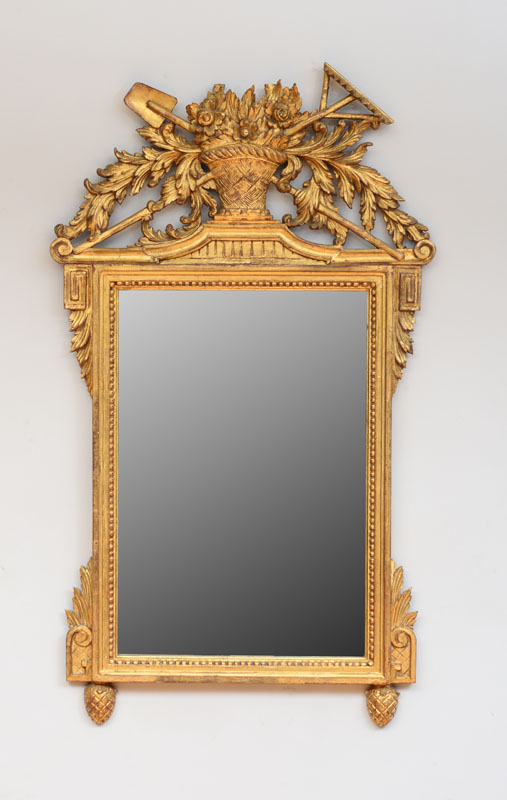 Appraisal: LOUIS XVI STYLE GILTWOOD MIRROR ft in x in Estimate