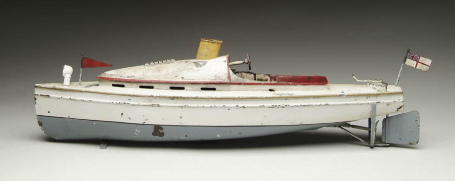 Appraisal: BING LIVE STEAM SPEED CRUISER Ca White hand painted speedboat