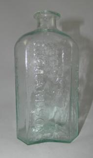 Appraisal: Bitters bottle Bitters- rectangular with wide beveled corners marked on