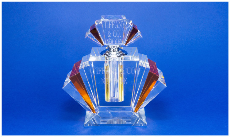 Appraisal: Large Art Deco Style Coloured Glass Scent Bottle Sunburst Design