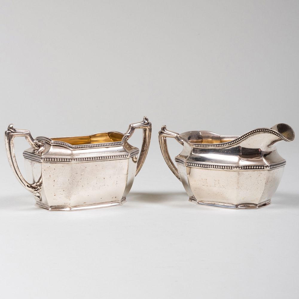 Appraisal: Gorham Silver Sugar Bowl and Creamer Marked 'Sterling' The sugar