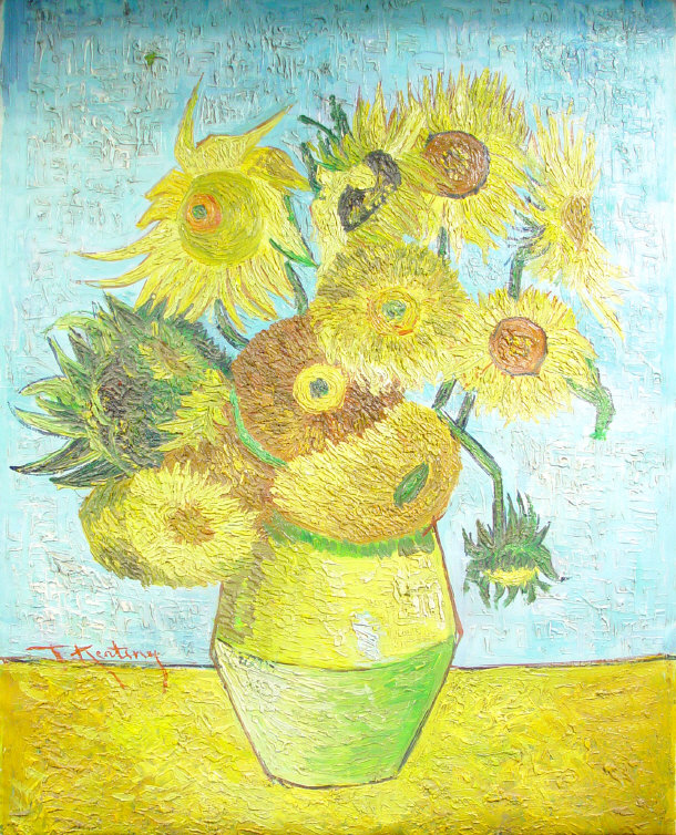 Appraisal: T Keating - After Van Gogh oil onto canvas of