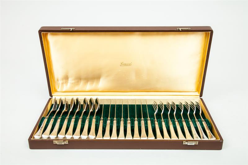 Appraisal: Gucci Twenty-Four Piece Silver and Enameled Dessert Service for Eight