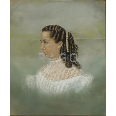 Appraisal: PORTRAIT OF A YOUNG WOMAN Pastel framed Signed G V