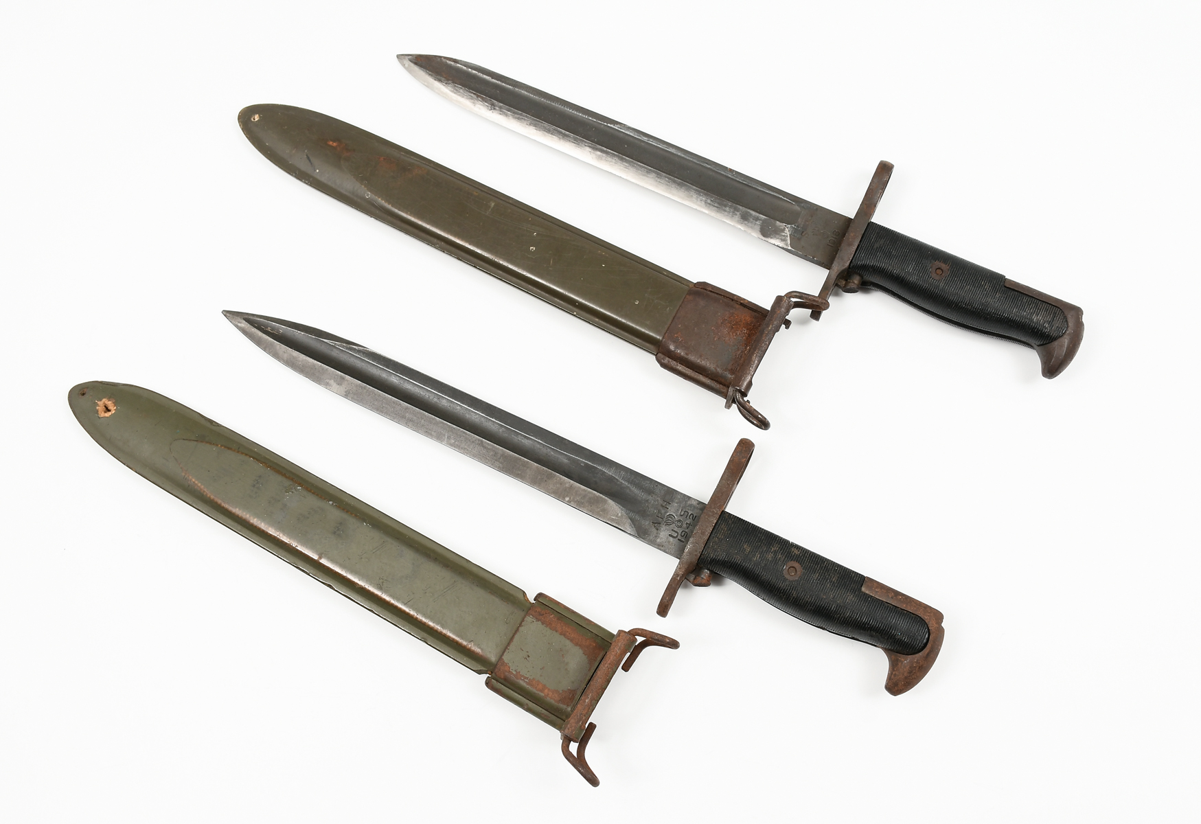 Appraisal: TWO U S MILITARY BAYONETS SA with sheath U S