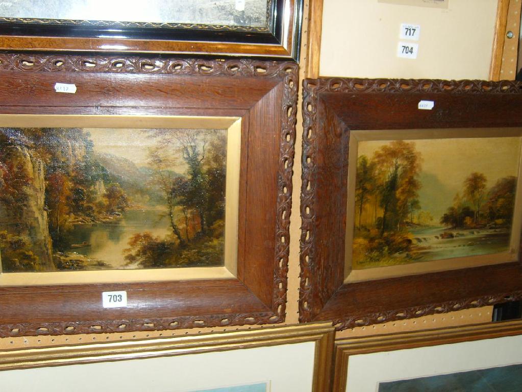 Appraisal: A pair of late th century oil paintings on canvas