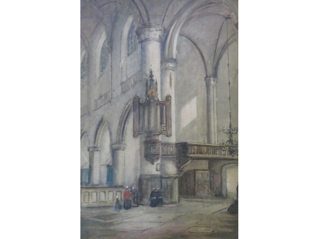 Appraisal: JAMES GARDEN LAING RSW - Watercolour cathedral interior signed x