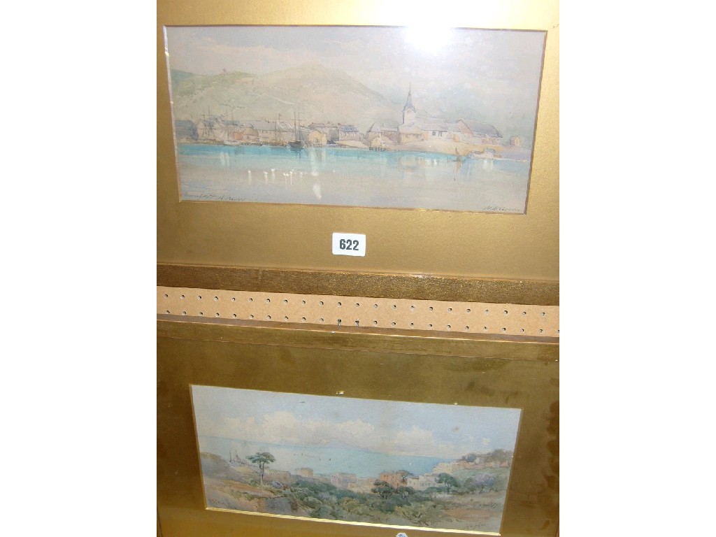 Appraisal: A pair of late th century watercolours of views one