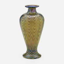 Appraisal: Loetz PH NOMEN VASE GRE Austria c hand-blown glass h