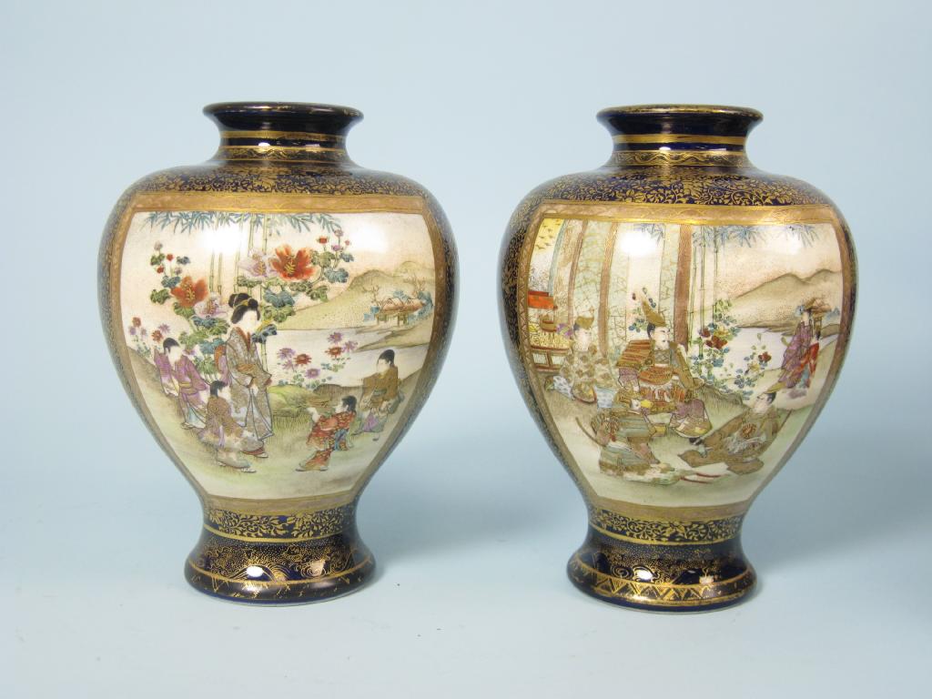 Appraisal: A pair of th Century Japanese Vases gilt details with