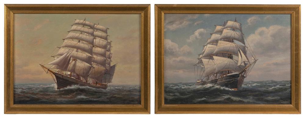 Appraisal: T BAILEY AMERICA TH TH CENTURY PAIR OF SHIP PORTRAITS