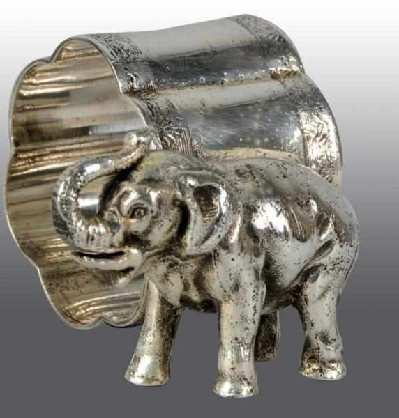 Appraisal: Elephant Beside Lobed Napkin Ring Condition Excellent Size T