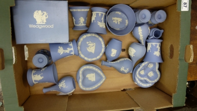 Appraisal: A collection of wedgwood jasperware to include vases ashtrays trinket