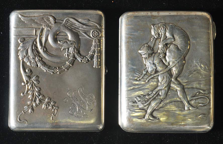 Appraisal: Pair of Russian Silver Cigarette Cases each x circa Condition