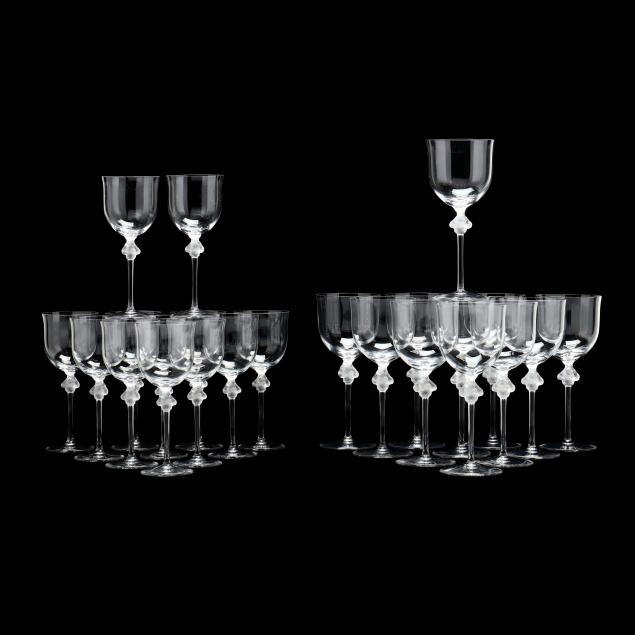 Appraisal: LALIQUE CRYSTAL ROXANE STEMS Including goblets in and wines in