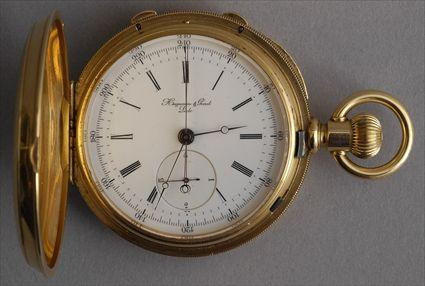 Appraisal: GOLD CASED CHRONOGRAPH Two train split seconds with jump quarters