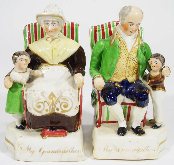 Appraisal: Pair of Victorian Staffordshire pottery figures 'My Grandmother' and 'My