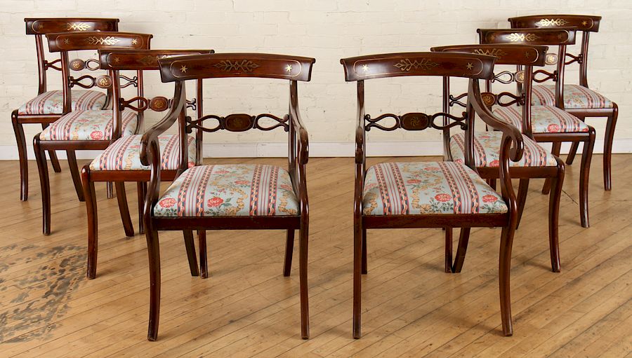 Appraisal: SET LATE TH CENT REGENCY STYLE DINING CHAIRS A set