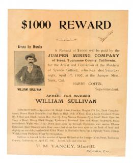 Appraisal: Jumper Mining Company Reward Poster Alaska Gold Mining Scale This