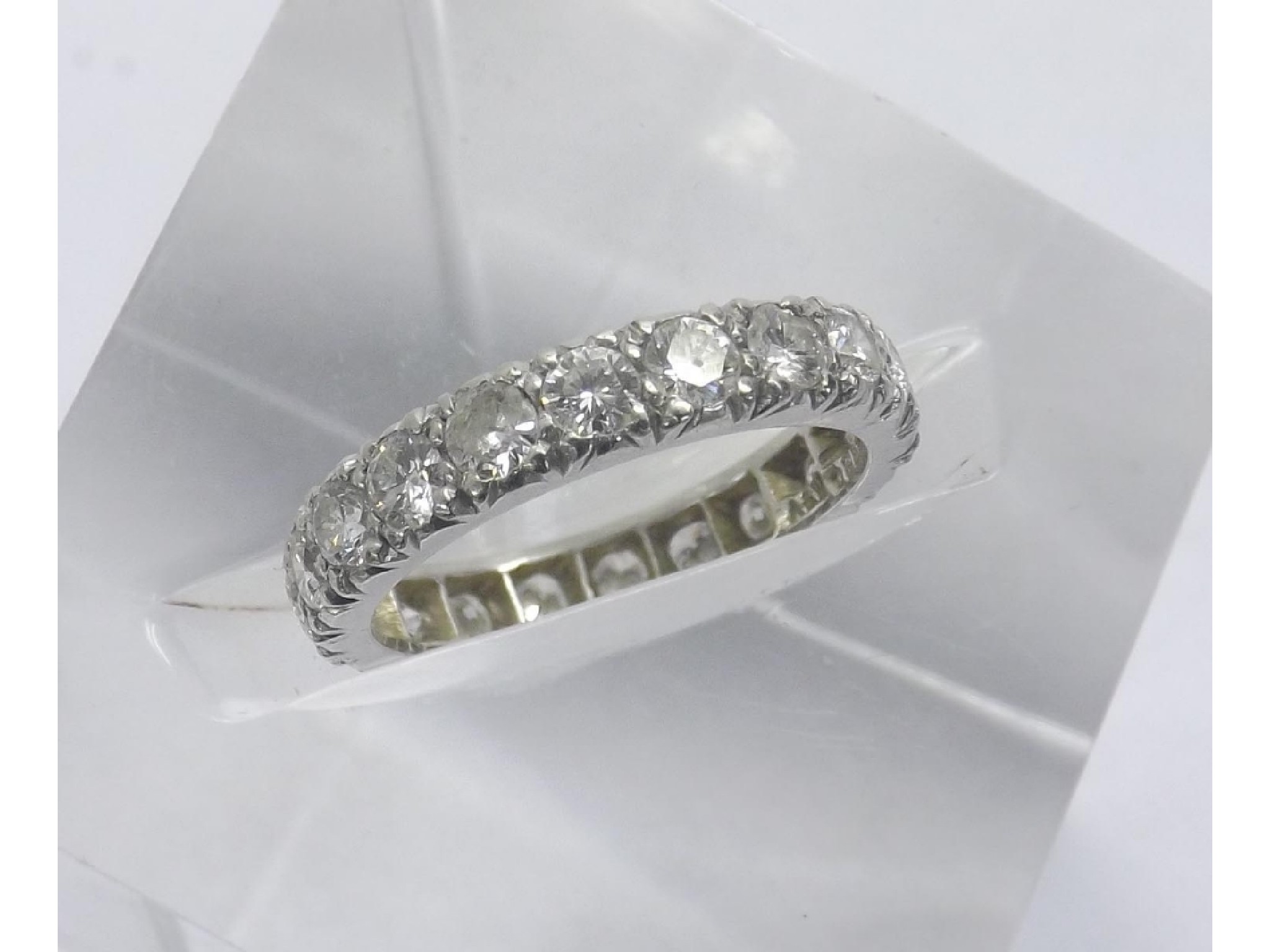 Appraisal: - -a Platinum brilliant-cut diamond full eternity ring estimated ct