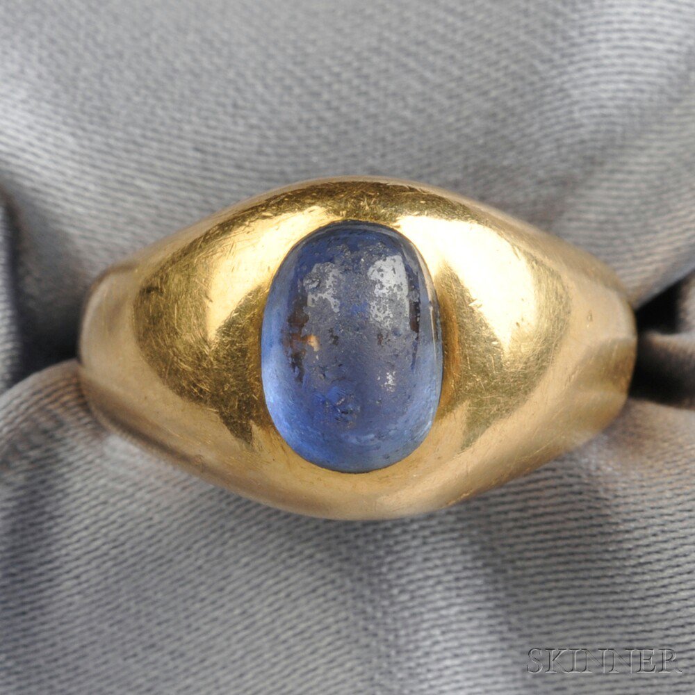 Appraisal: kt Gold and Sapphire Ring Marcus Co set with a