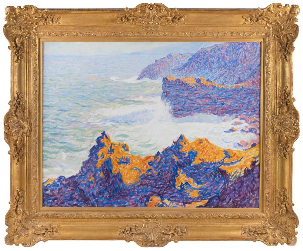 Appraisal: E AMBROSE WEBSTER MASSACHUSETTS - VOLCANIC CLIFFS AZORES OIL ON