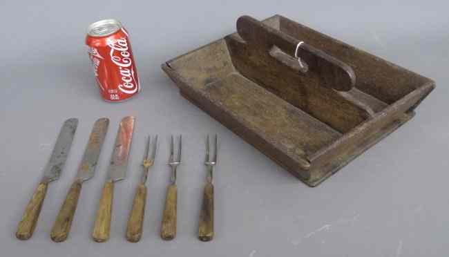 Appraisal: Lot including th c knife box along with early Sheffield