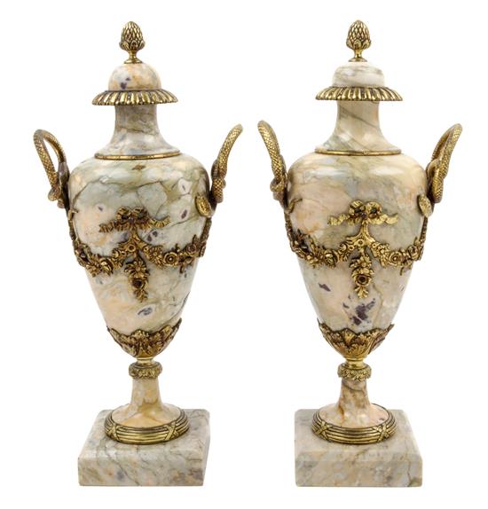 Appraisal: Sale Lot A Pair of Neoclassical Style Gilt Bronze Mounted