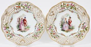 Appraisal: DRESDEN GERMAN PORCELAIN PLATES PAIR DRESDEN GERMAN PORCELAIN PLATES PAIR