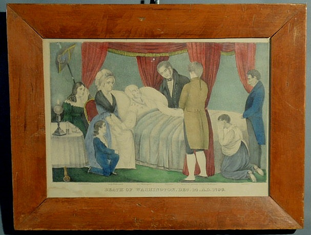 Appraisal: N Currier lithograph Death of Washington Dec AD c x