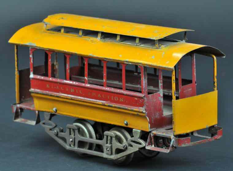 Appraisal: KNAPP ELECTRIC TRACTION TROLLEY Very early example hand painted in