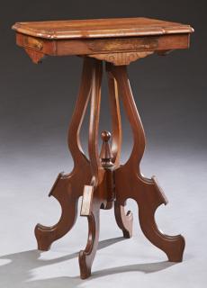 Appraisal: American Eastlake Victorian Walnut Side Table lat American Eastlake Victorian