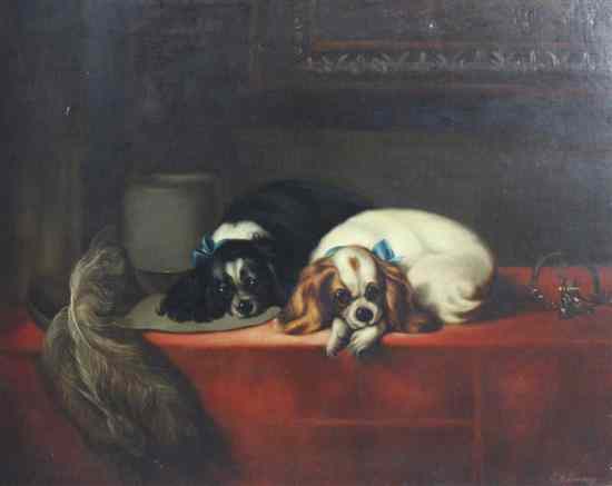 Appraisal: E M Pomeroy after Landseer oil on canvas King Charles