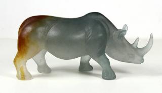 Appraisal: Daum France Rhinoceros Daum France Rhinoceros executed in grey and