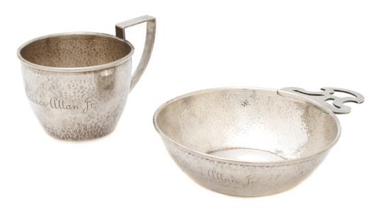 Appraisal: n American Sterling Silver Porringer and Cup Marshall Field's in