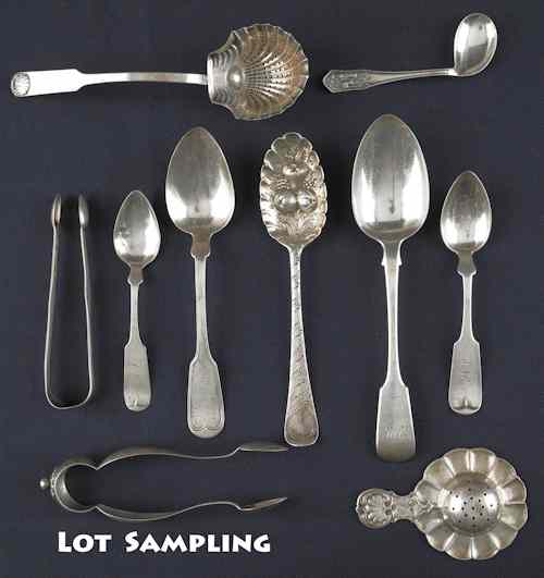 Appraisal: Miscellaneous silver flatware and serving pieces to include coin silver