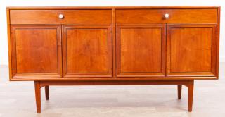 Appraisal: Drexel Walnut Declaration Sideboard Mid-Century walnut sideboard attributed to designers