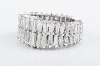 Appraisal: Platinum Diamond Eternity Band Platinum diamond band tappered baguette and