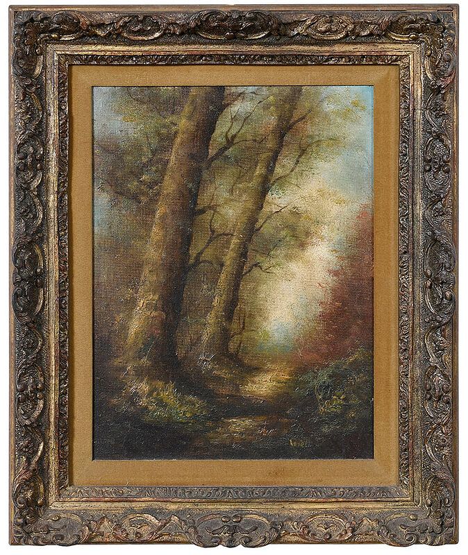 Appraisal: Wellinger American th century Forest Interior signed indistinctly lower right