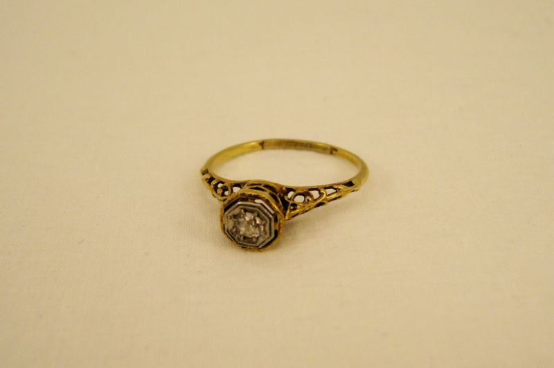 Appraisal: Mine Cut Diamond Ring Yellow gold very old mine cut