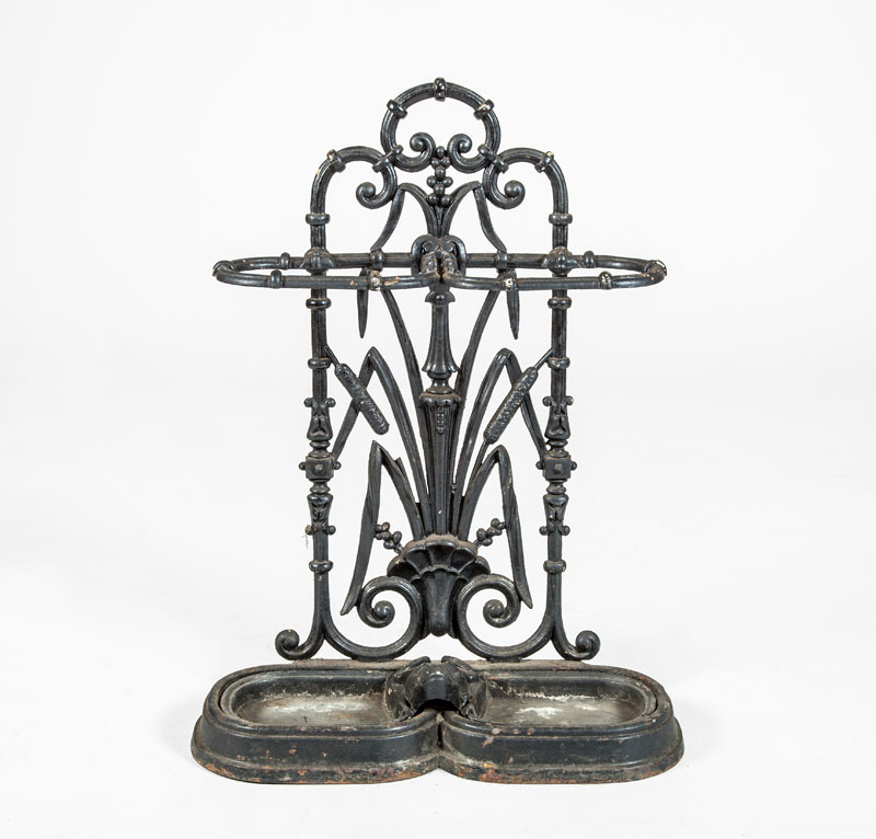 Appraisal: VICTORIAN BLACK PAINTED CAST-IRON UMBRELLA STAND x x in Estimate