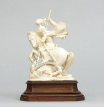 Appraisal: Ivory Carving of St George The Dragon German circa th