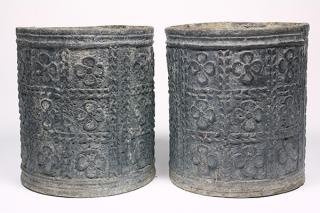 Appraisal: Pair of Continental lead planters th th century each having